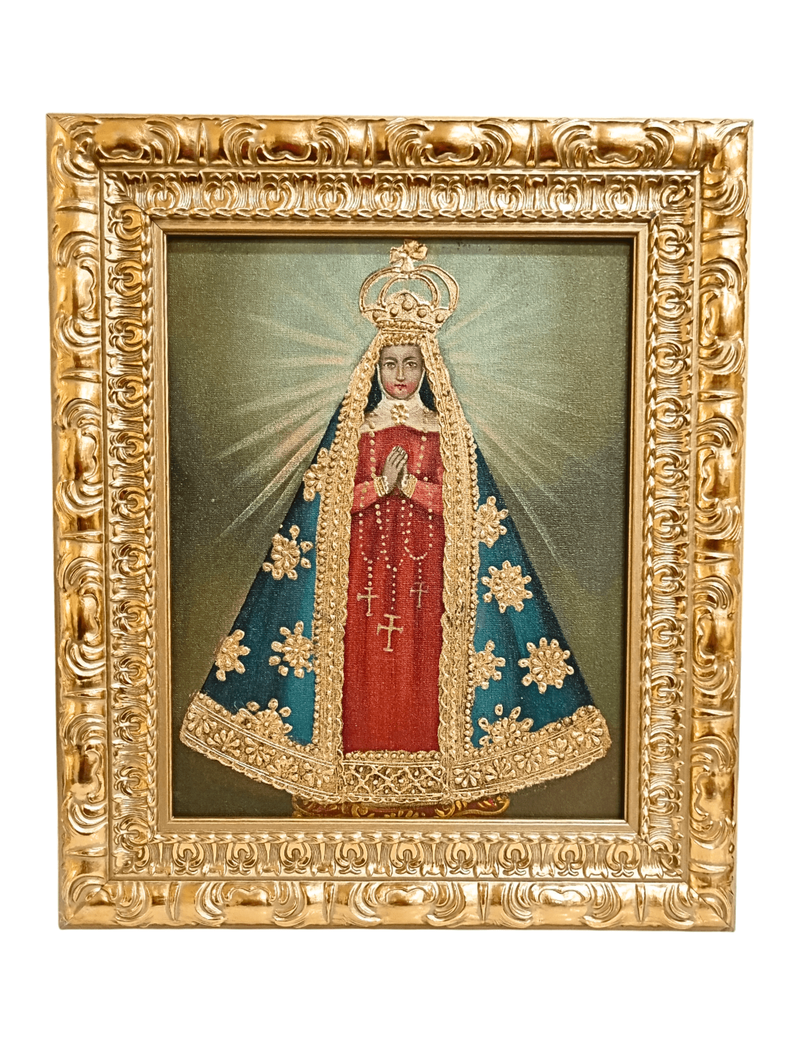 Quadro Cusquenho de Nossa Senhora Aparecida 35 cm x 19,5 cm-TerraCotta Arte Sacra