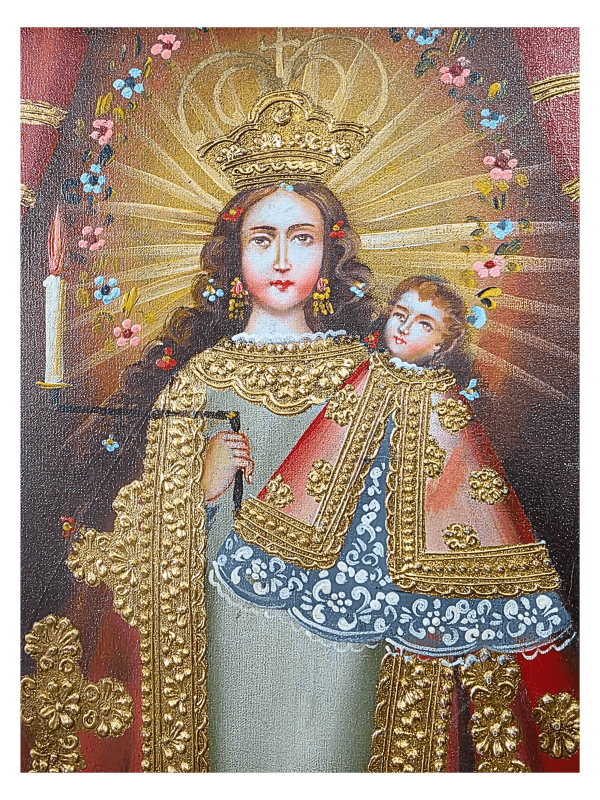 Quadro Cusquenho de Nossa Senhora da Candelaria-TerraCotta Arte Sacra