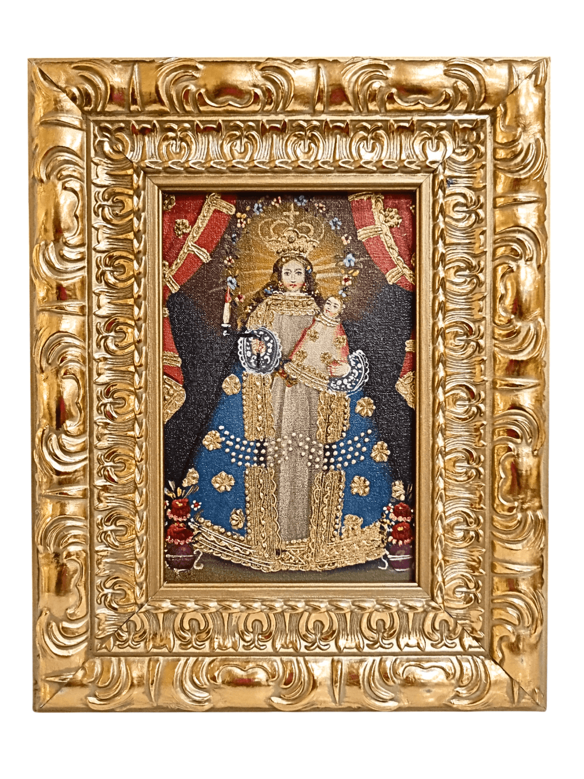 Quadro Cusquenho de Nossa Senhora das Candeias 23,5 cm x 18,5 cm-TerraCotta Arte Sacra
