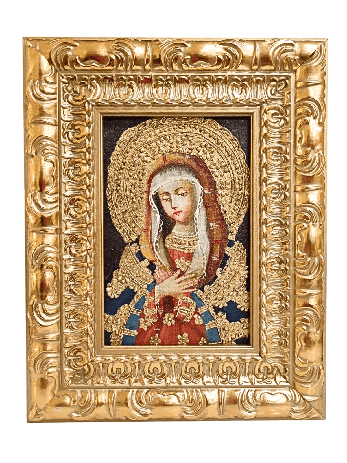 Quadro Cusquenho de Nossa Senhora das Dores 23,5 cm x 18,5 cm-TerraCotta Arte Sacra