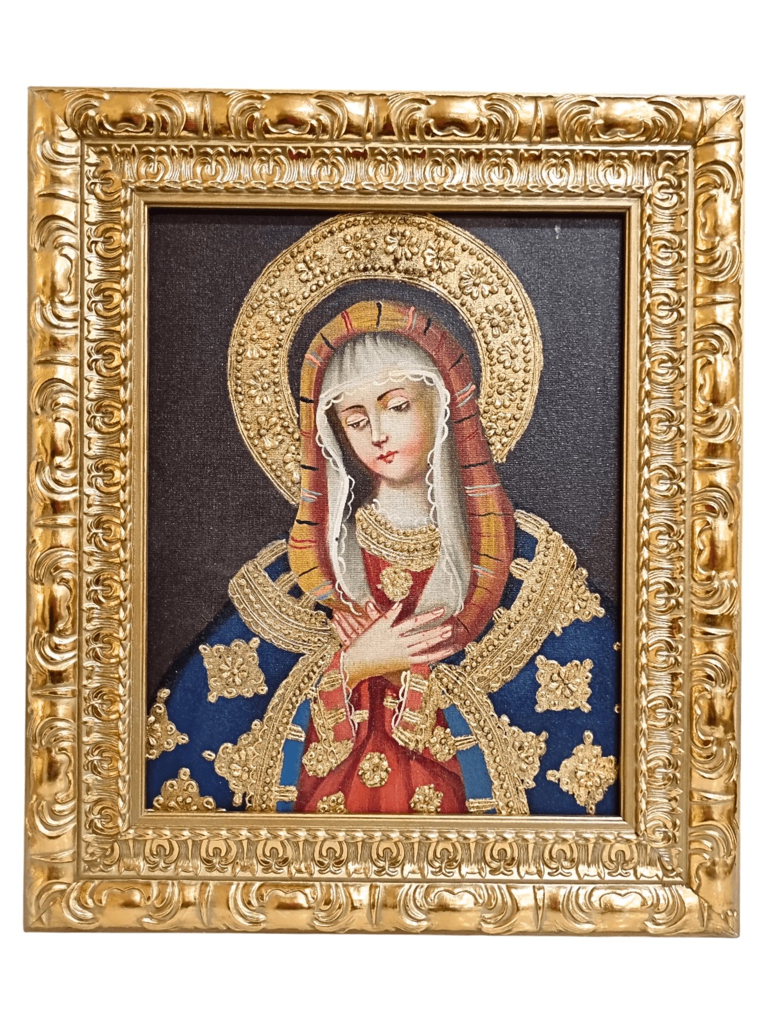 Quadro Cusquenho de Nossa Senhora das Dores 35 cm x 19,5 cm-TerraCotta Arte Sacra