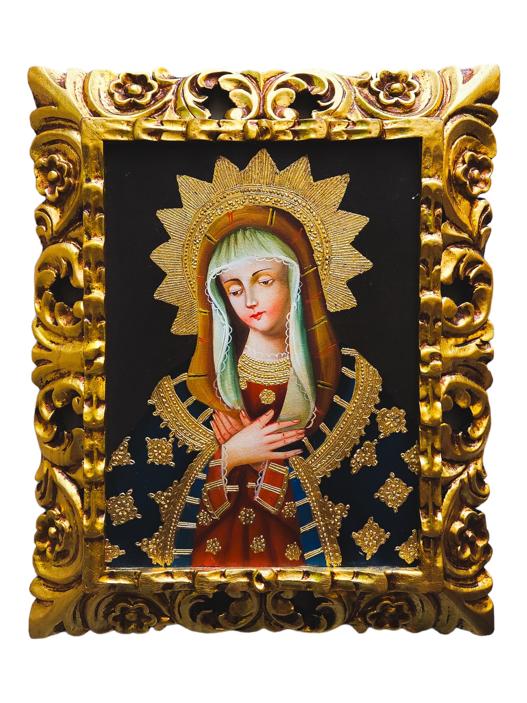 Quadro Cusquenho de Nossa Senhora das Dores-TerraCotta Arte Sacra