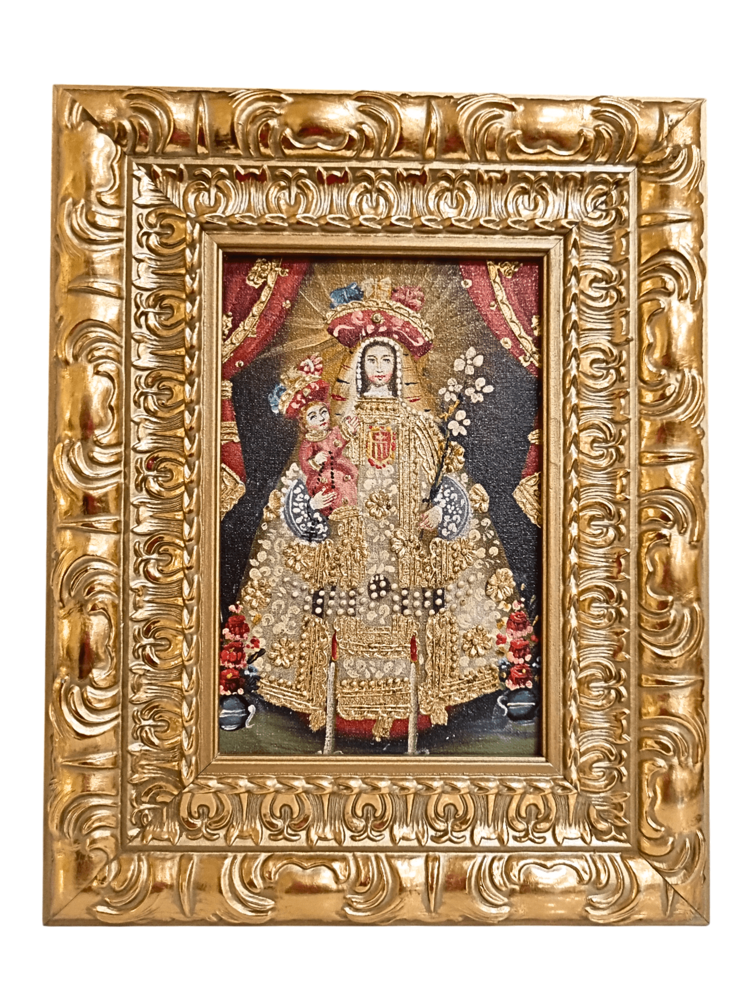 Quadro Cusquenho de Nossa Senhora das Mercês 35 cm x 19,5 cm-TerraCotta Arte Sacra
