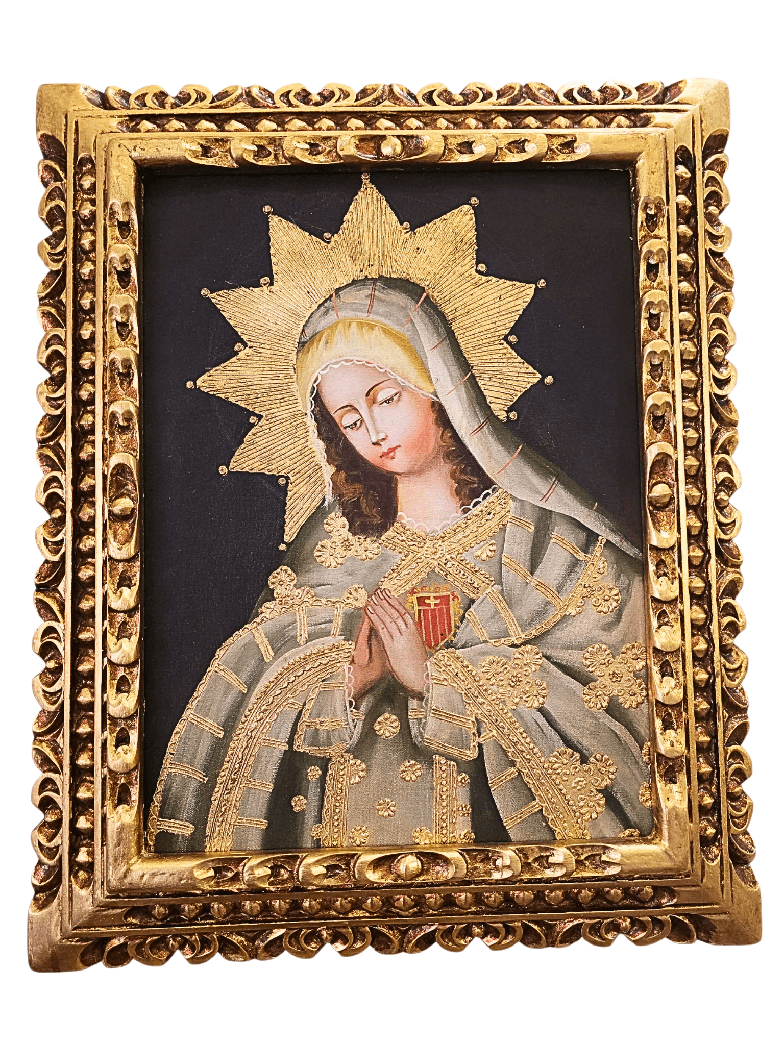 Quadro Cusquenho de Nossa Senhora das Mercês-TerraCotta Arte Sacra