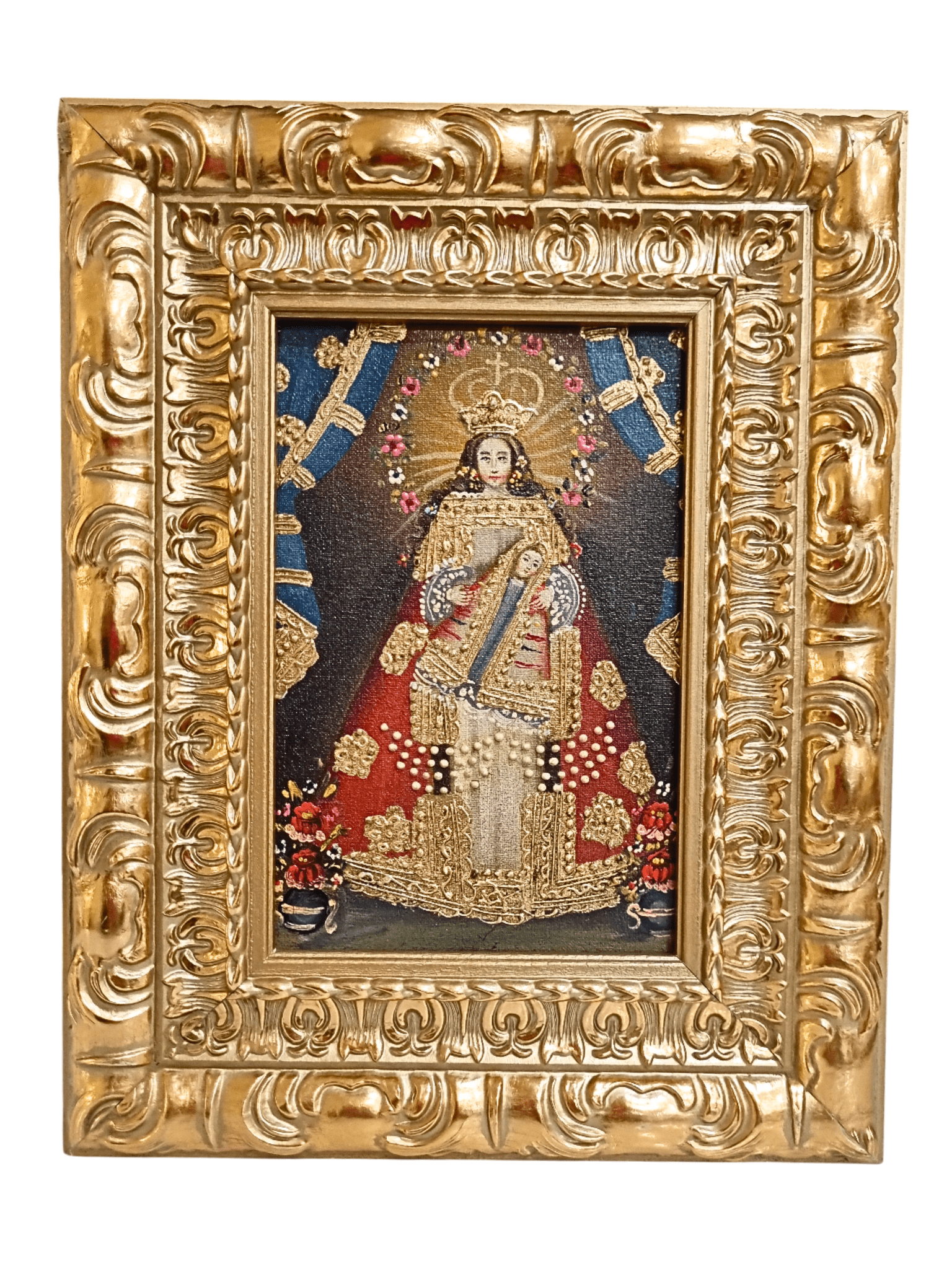 Quadro Cusquenho de Nossa Senhora de Belém 23,5 cm x 18,5 cm-TerraCotta Arte Sacra