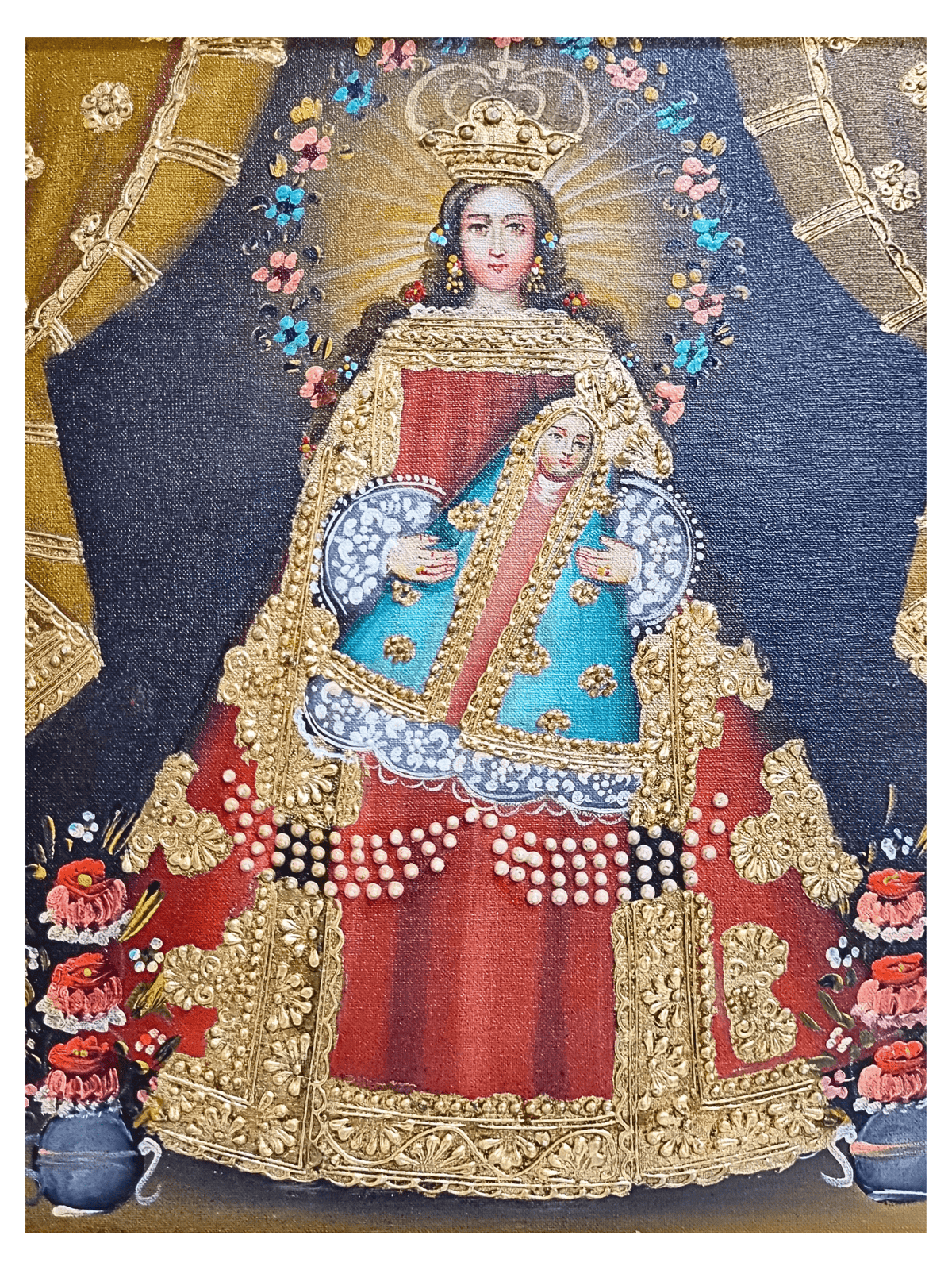 Quadro Cusquenho de Nossa Senhora de Belém 35 cm x 19,5 cm-TerraCotta Arte Sacra