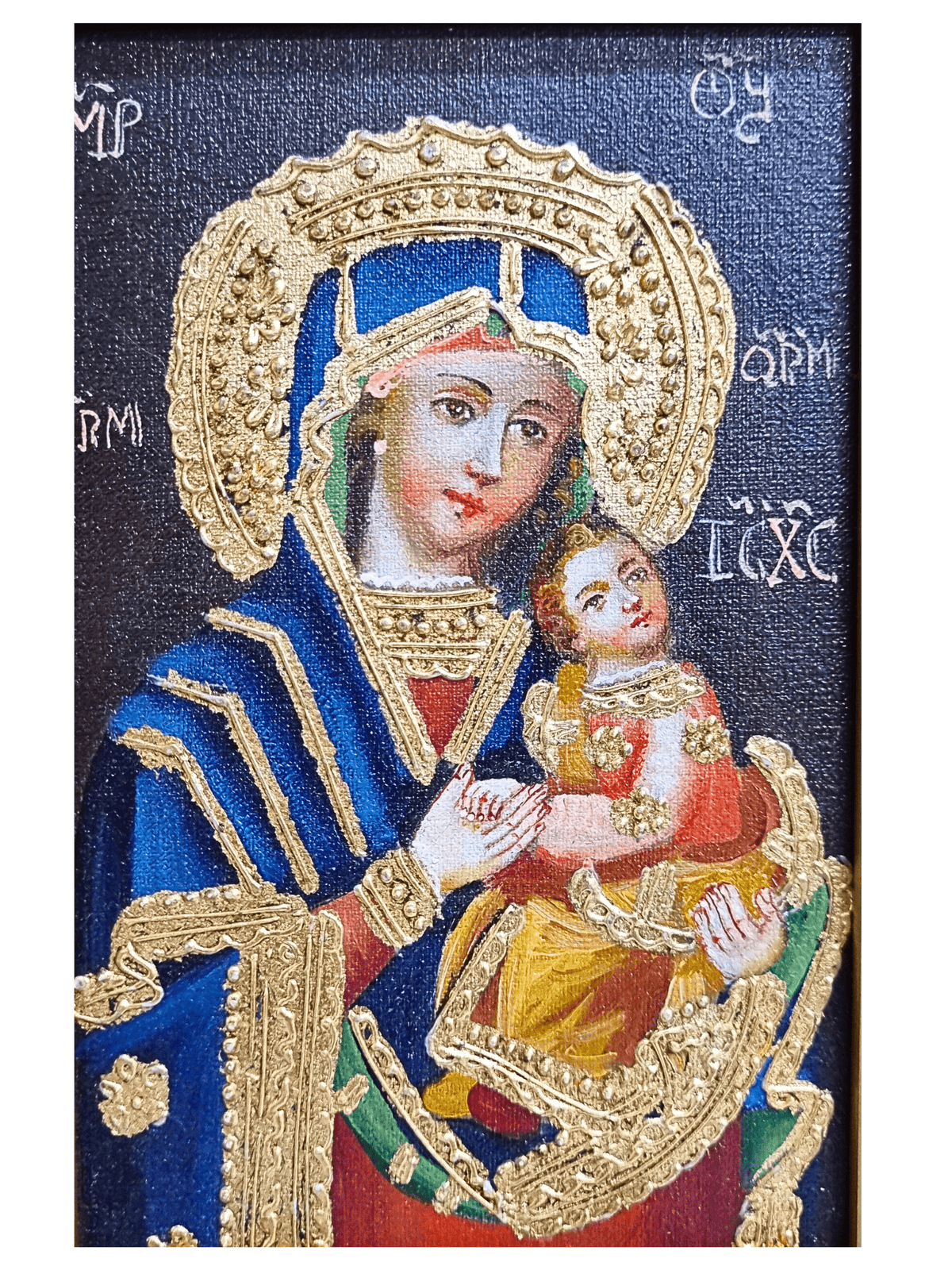 Quadro Cusquenho de Nossa Senhora do Perpétuo Socorro 23,5 cm x 18,5 cm-TerraCotta Arte Sacra