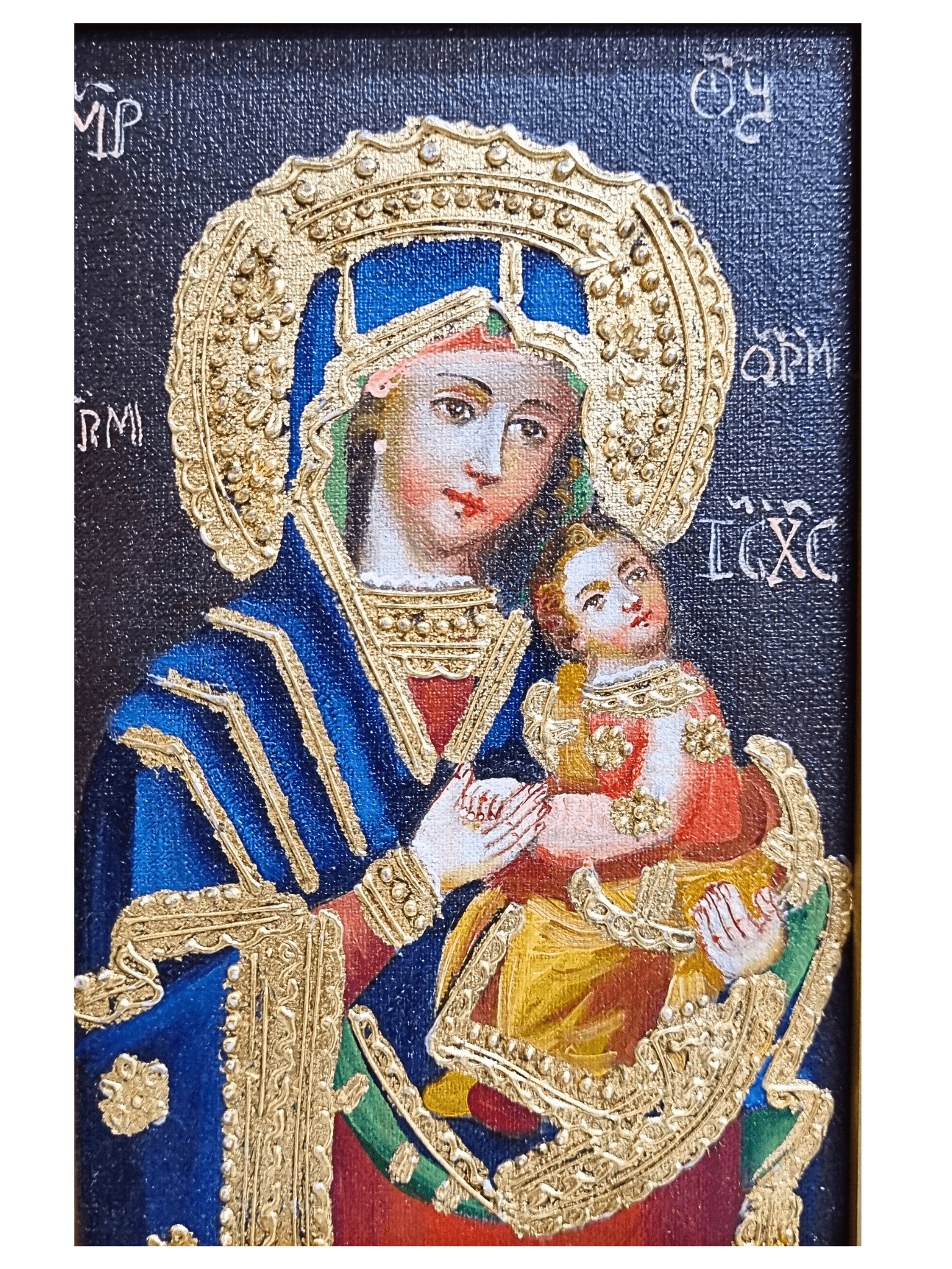 Quadro Cusquenho de Nossa Senhora do Perpétuo Socorro 23,5 cm x 18,5 cm-TerraCotta Arte Sacra