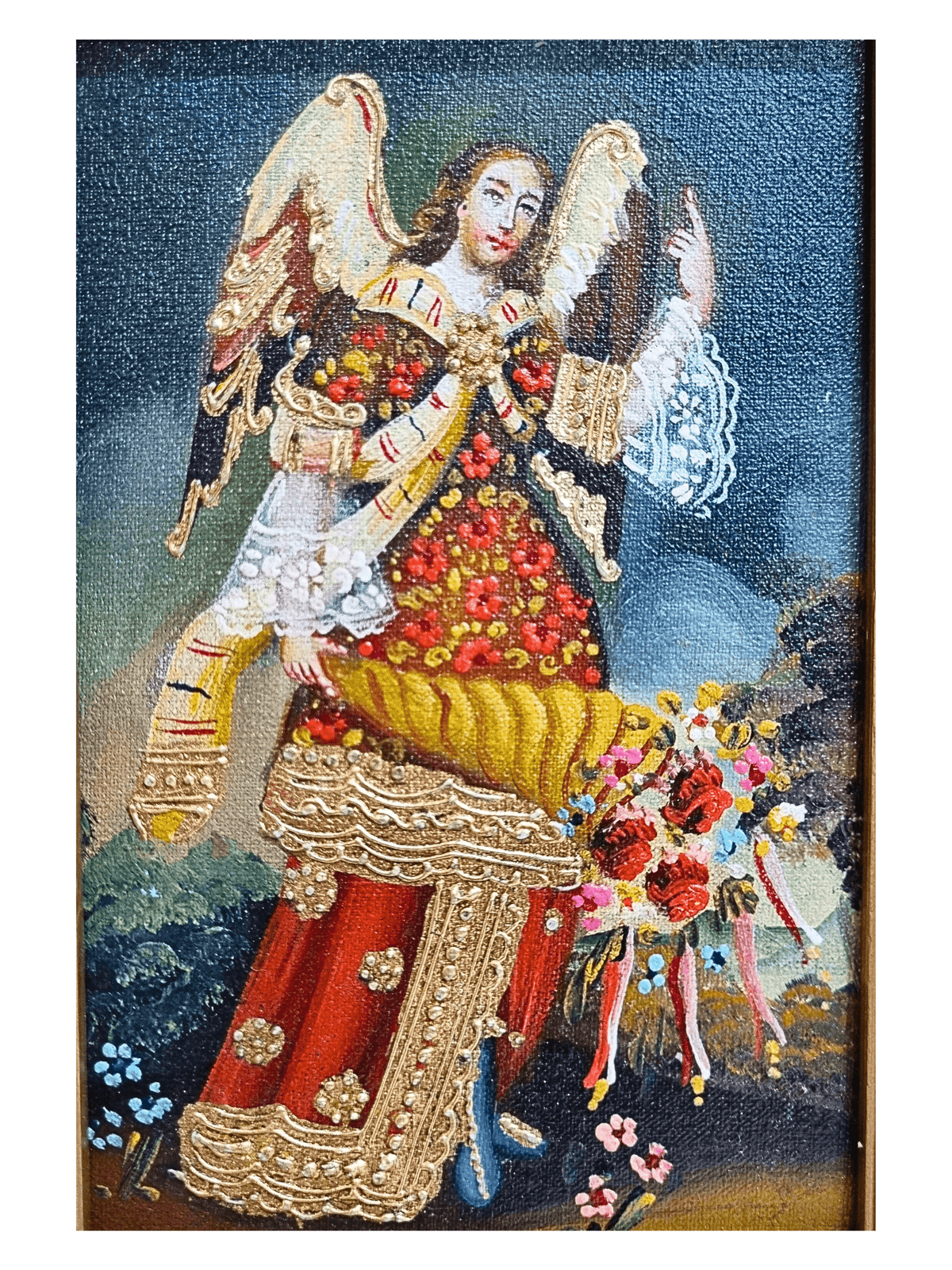 Quadro Cusquenho de São Gabriel 23,5 cm x 18,5 cm-TerraCotta Arte Sacra