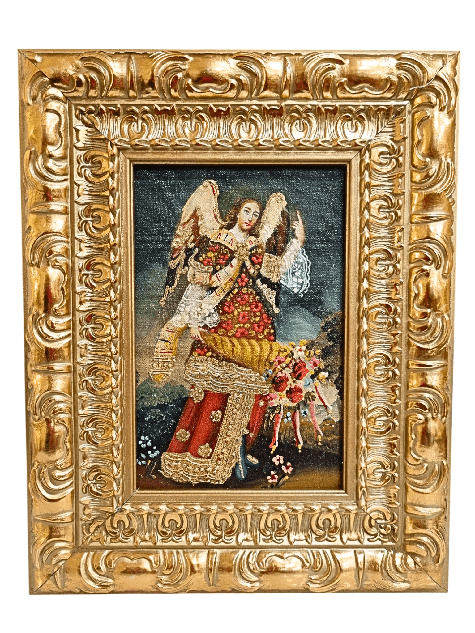 Quadro Cusquenho de São Gabriel 23,5 cm x 18,5 cm-TerraCotta Arte Sacra