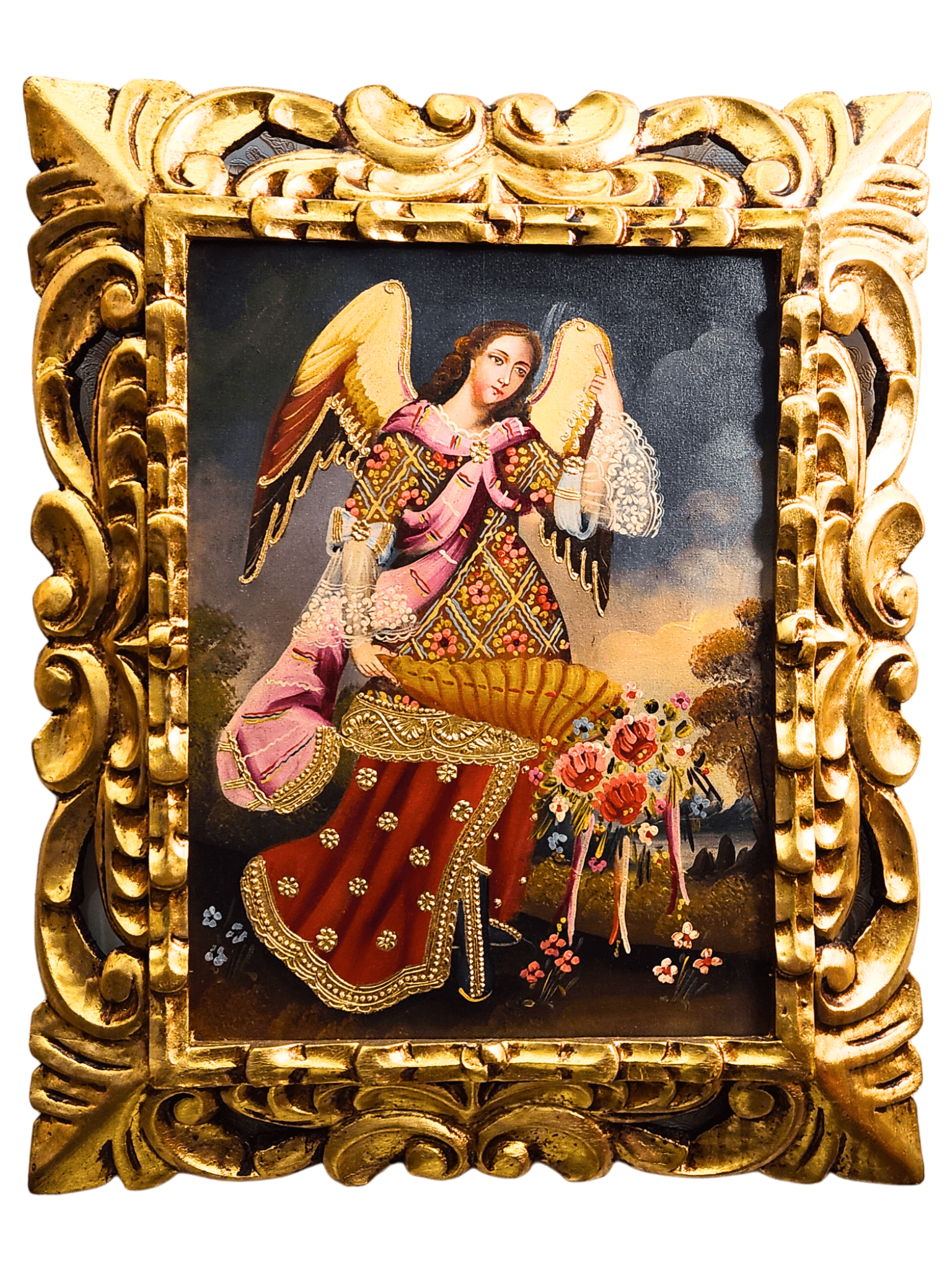 Quadro Cusquenho de São Gabriel-TerraCotta Arte Sacra