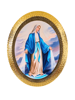 Quadro Italiano Oval Nossa Senhora das Graças 14,05 x 11,5cm-TerraCotta Arte Sacra