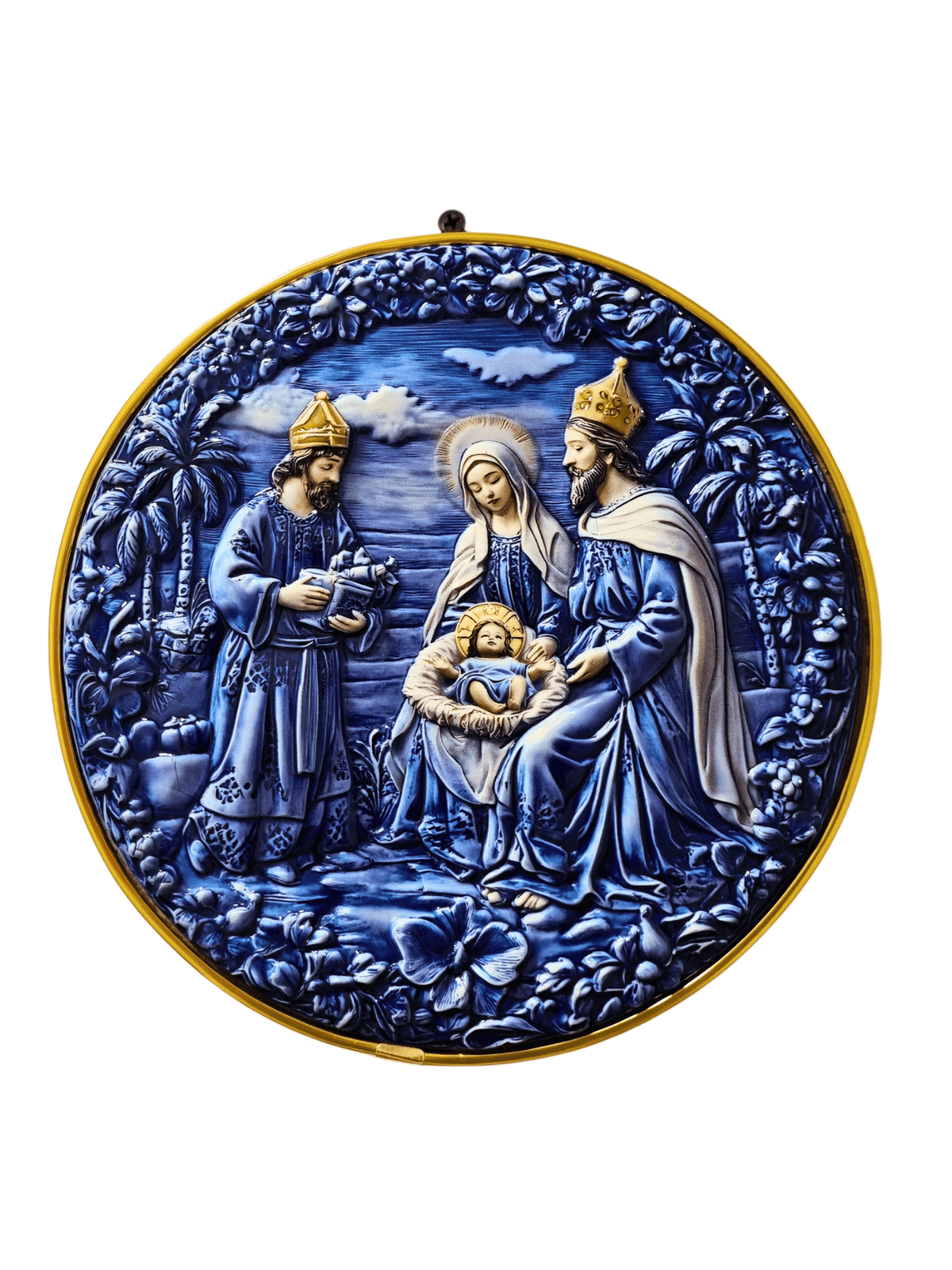Quadro Nascimento de Jesus em Porcelana 20 cm-TerraCotta Arte Sacra