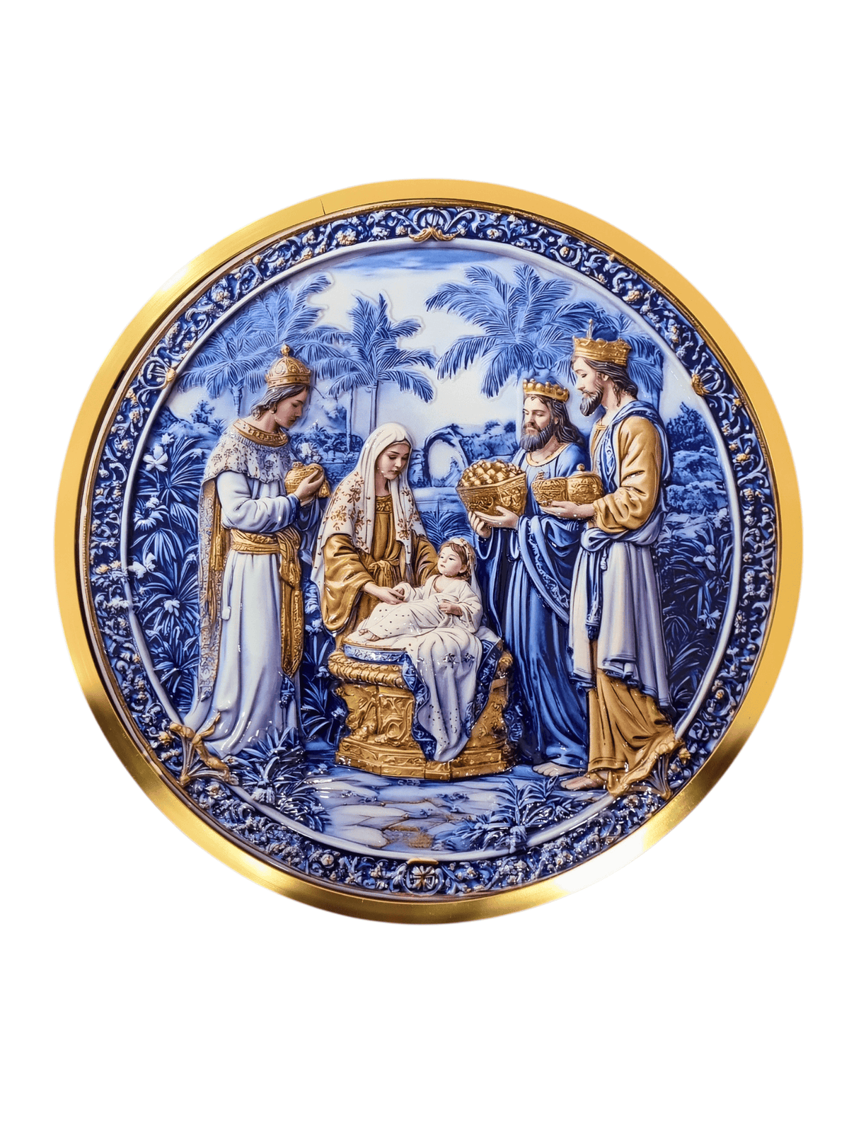 Quadro Nascimento de Jesus em Porcelana 31 cm-TerraCotta Arte Sacra