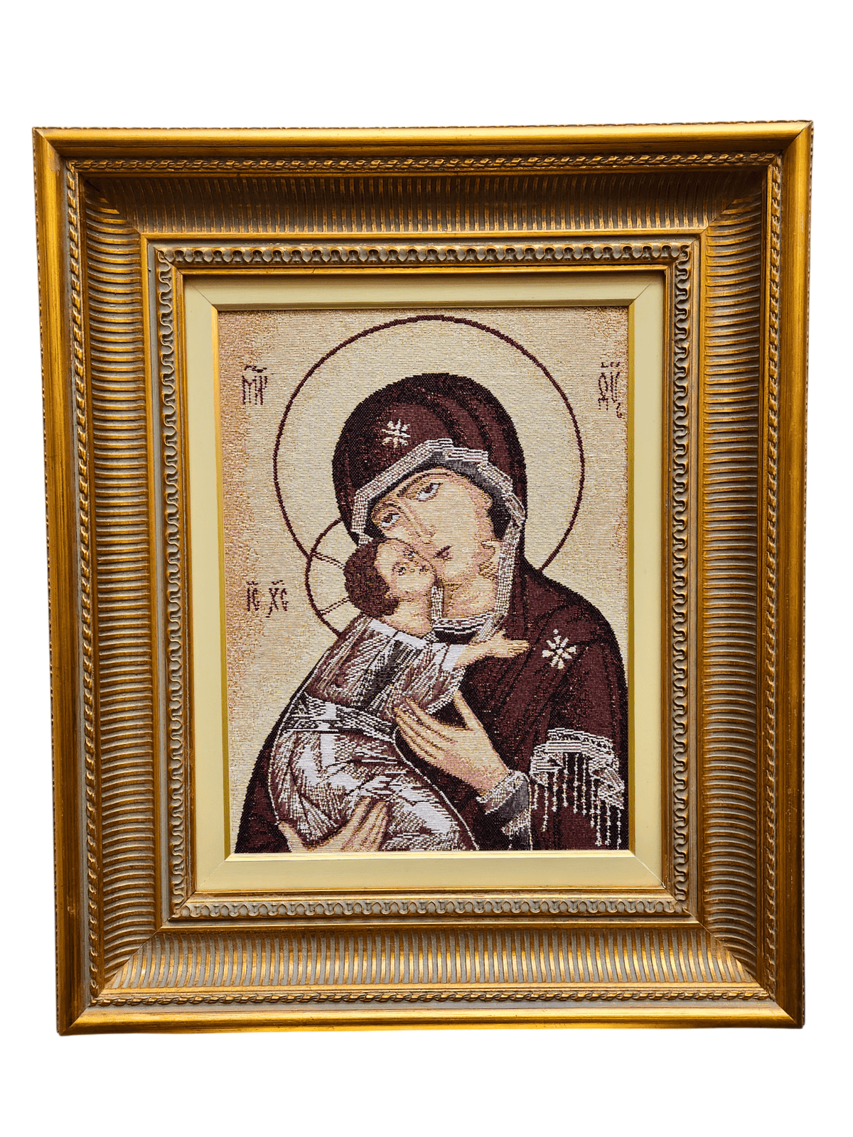 Quadro de Tapeçaria Italiana Nossa Senhora da Ternura-TerraCotta Arte Sacra