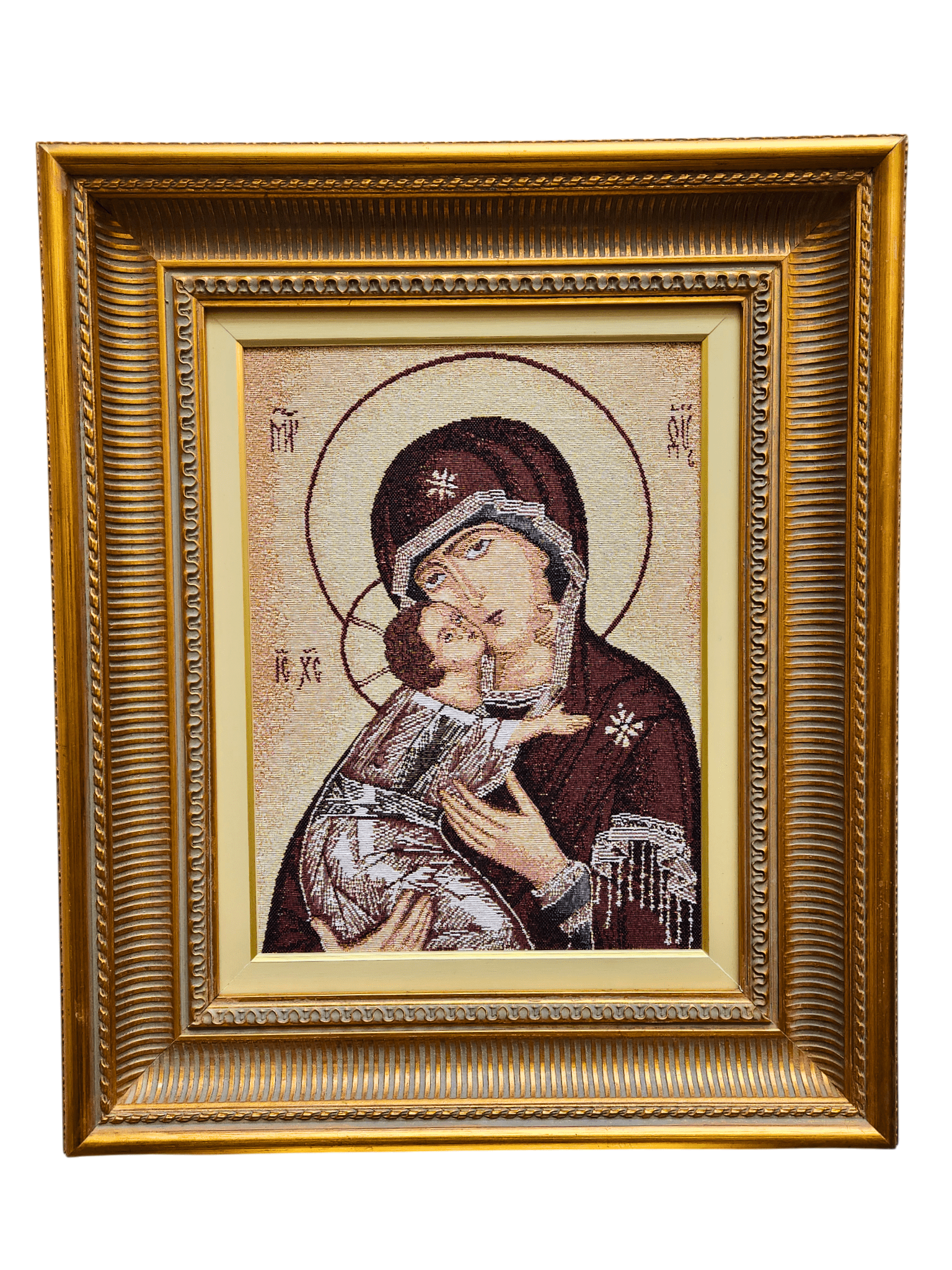 Quadro de Tapeçaria Italiana Nossa Senhora da Ternura-TerraCotta Arte Sacra
