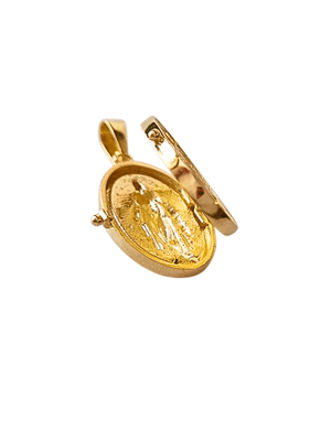 Relicário Medalha Milagrosa para 2 Fotos em Prata de Lei 925 e Banho de Ouro 18 K-TerraCotta Arte Sacra