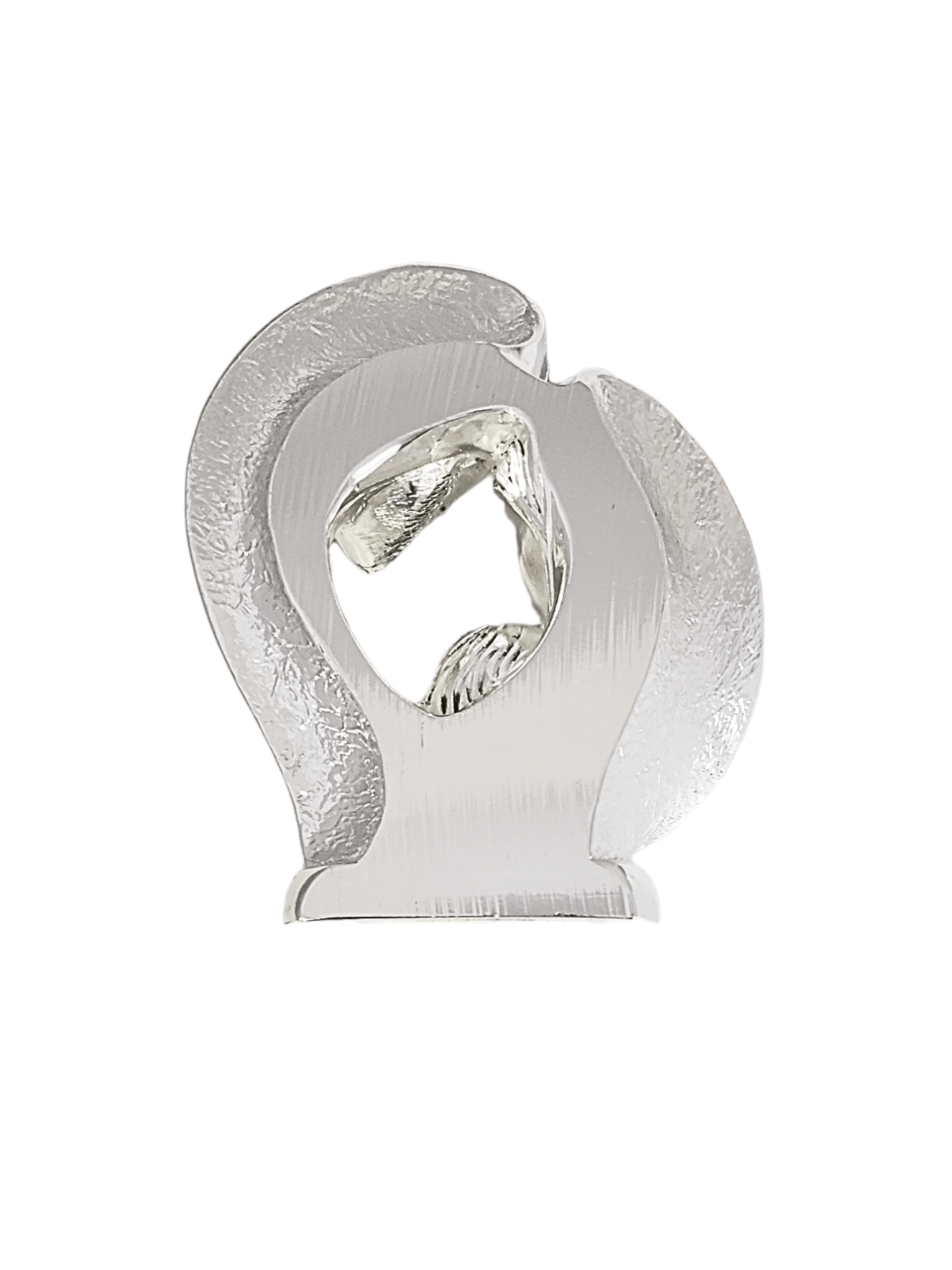 Sagrada Família Coração Acabamento em Prata 9 cm x 11 cm-TerraCotta Arte Sacra