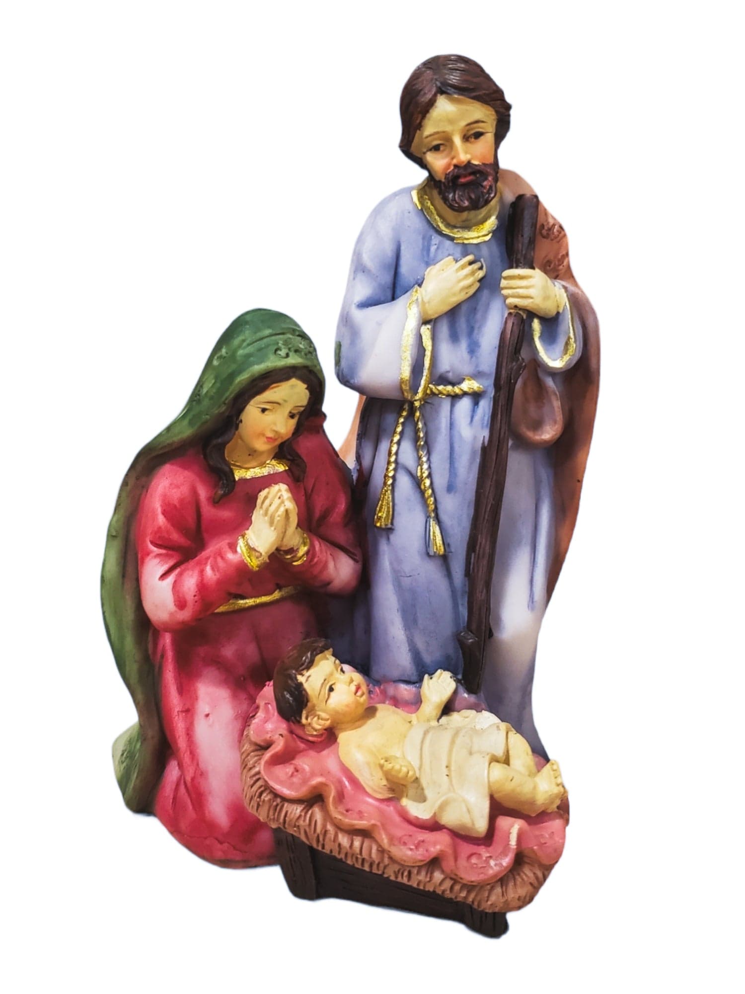 Sagrada Família Natalina 15 cm em Resina-TerraCotta Arte Sacra