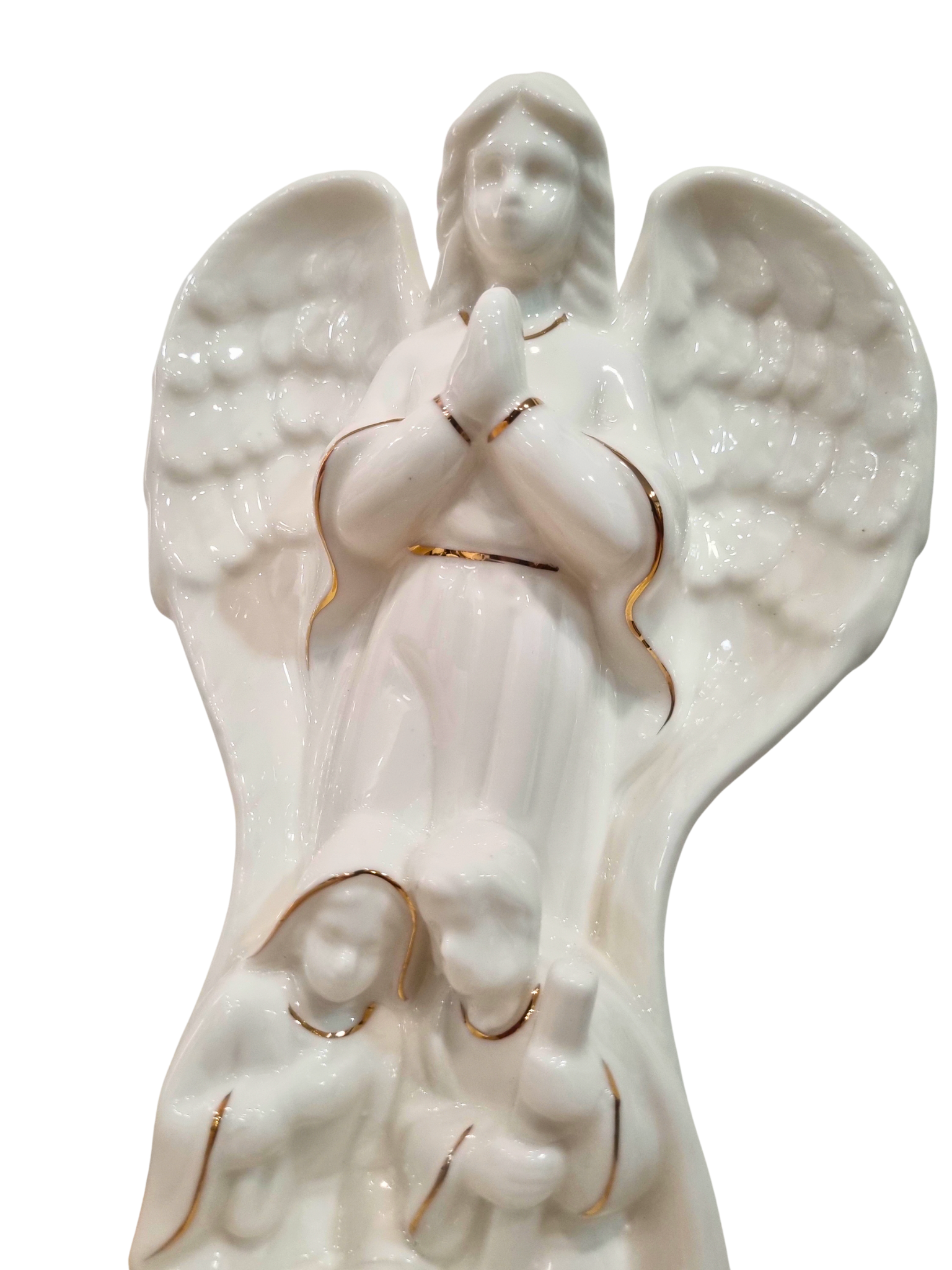 Sagrada Família com Anjo em Porcelana com Led 26 x 11 cm-TerraCotta Arte Sacra