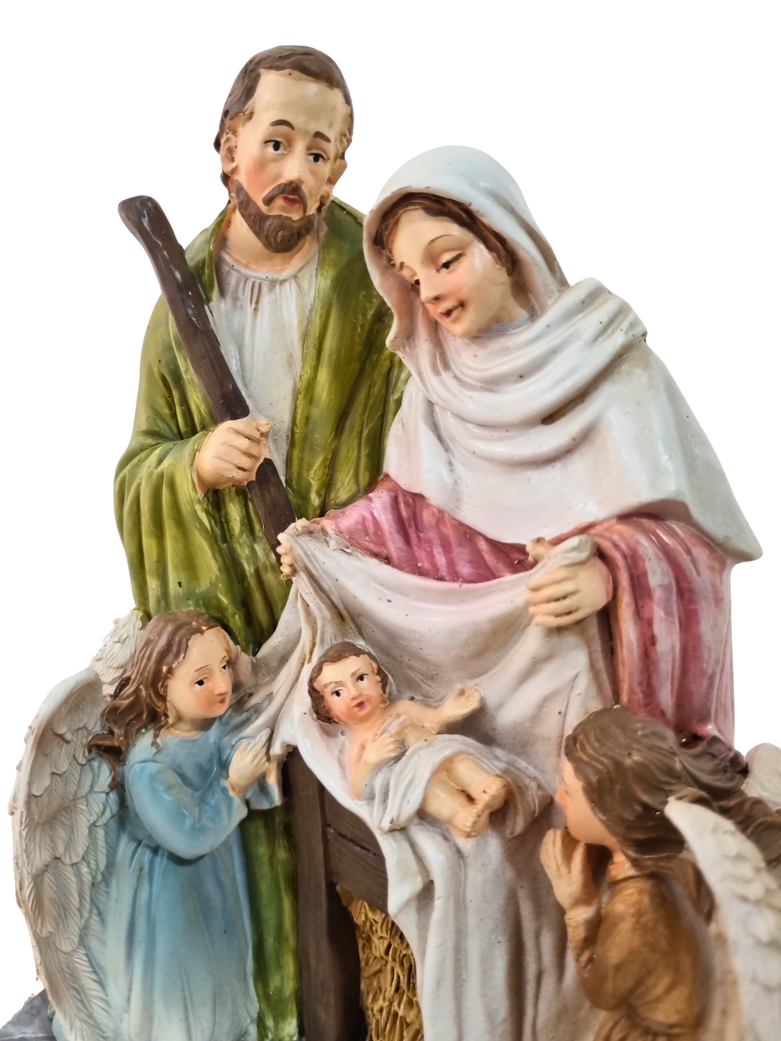 Sagrada Família com Anjo em Resina 20 x 17 cm-TerraCotta Arte Sacra