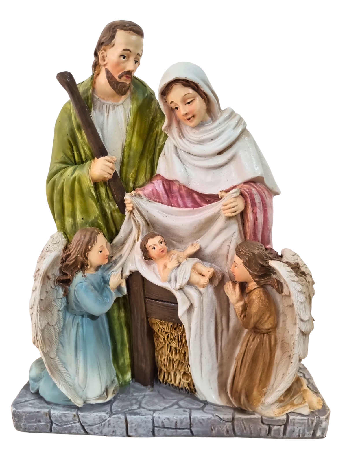 Sagrada Família com Anjo em Resina 20 x 17 cm-TerraCotta Arte Sacra
