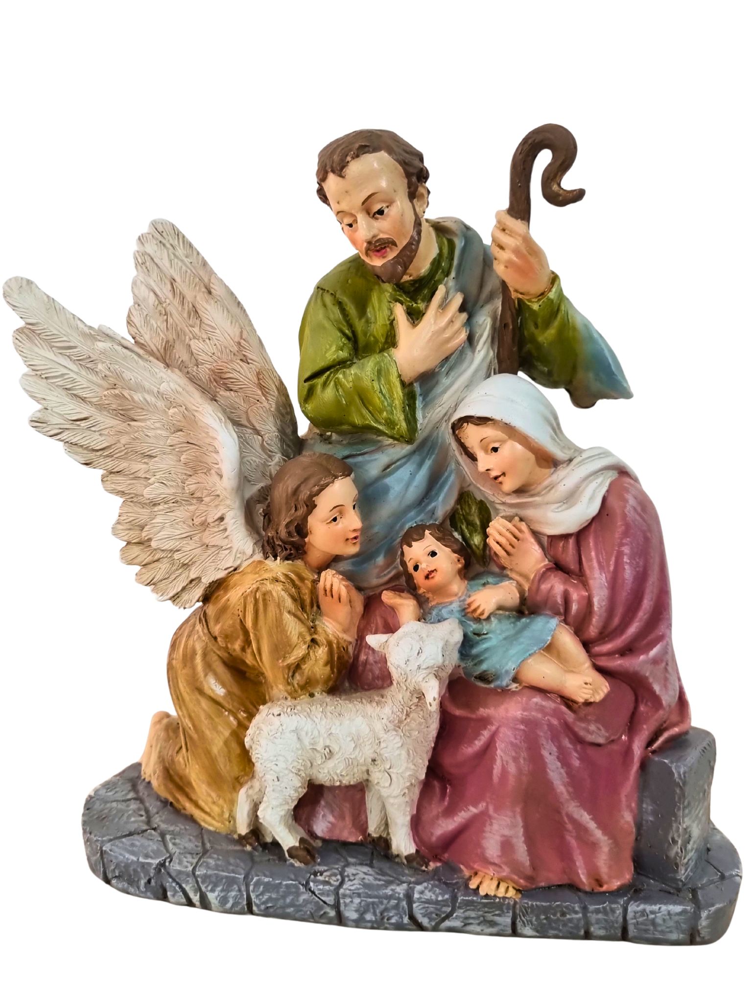 Sagrada Família com Anjo em Resina 20 x 20 cm-TerraCotta Arte Sacra