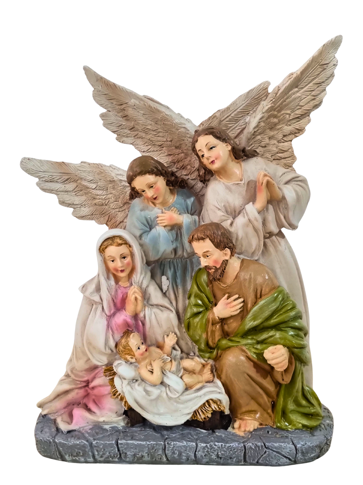 Sagrada Família com Anjo em Resina 25 x 21 cm-TerraCotta Arte Sacra