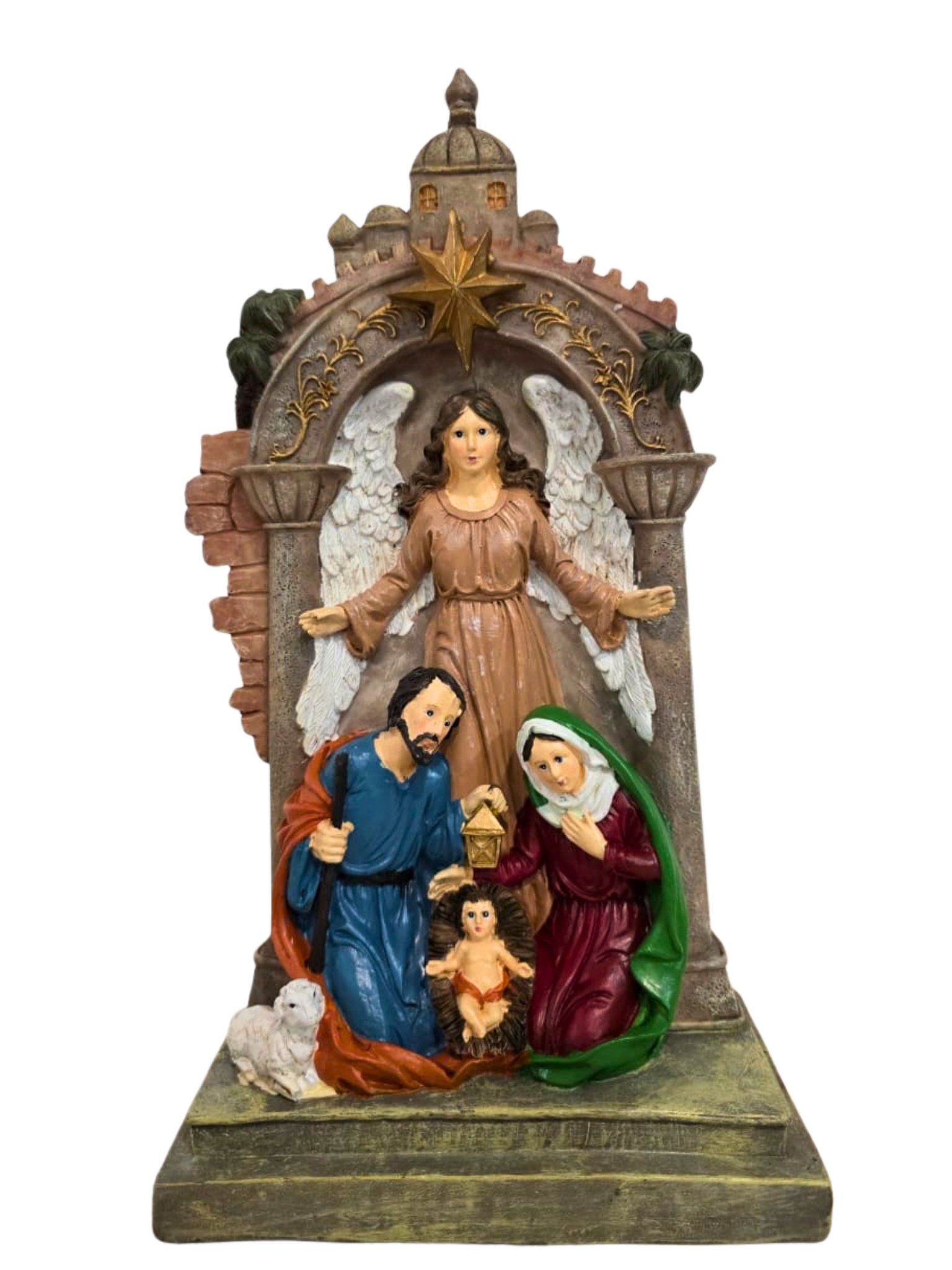 Sagrada Família com Anjo em Resina 31 x 18 cm-TerraCotta Arte Sacra