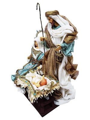 Sagrada Família com Vestes Azul-TerraCotta Arte Sacra