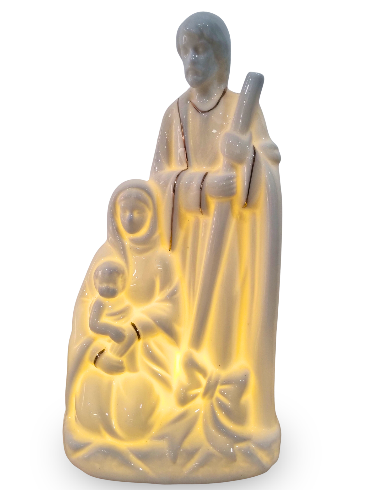 Sagrada Família em Porcelana com Led 23 x 13 cm-TerraCotta Arte Sacra