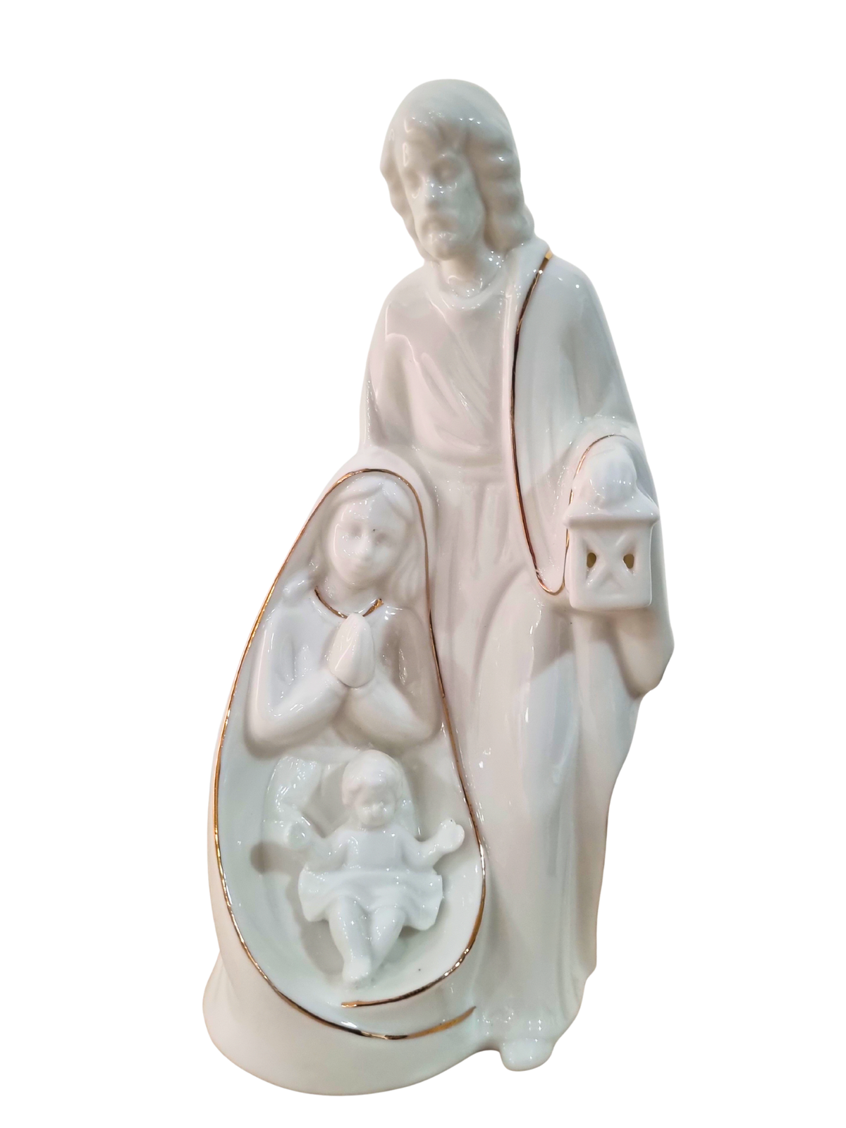 Sagrada Família em Porcelana com Led 25 x 13 cm-TerraCotta Arte Sacra