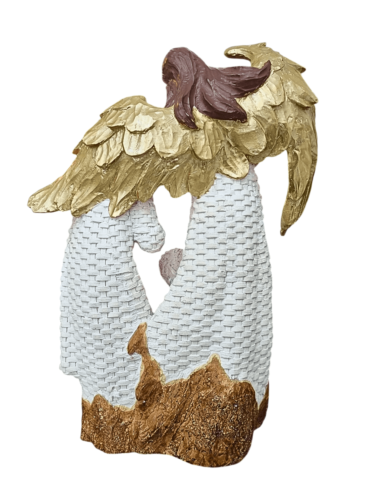 Sagrada Família em Resina com LED Veste Branca 35 cm-TerraCotta Arte Sacra