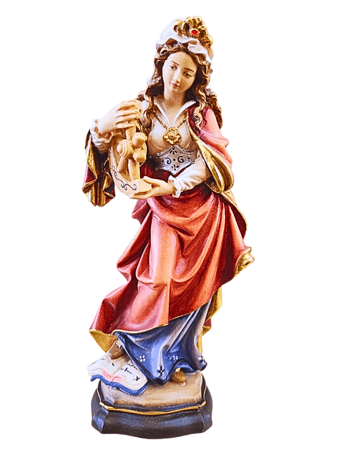 Santa Catarina de Madeira Italiana 20 cm-TerraCotta Arte Sacra