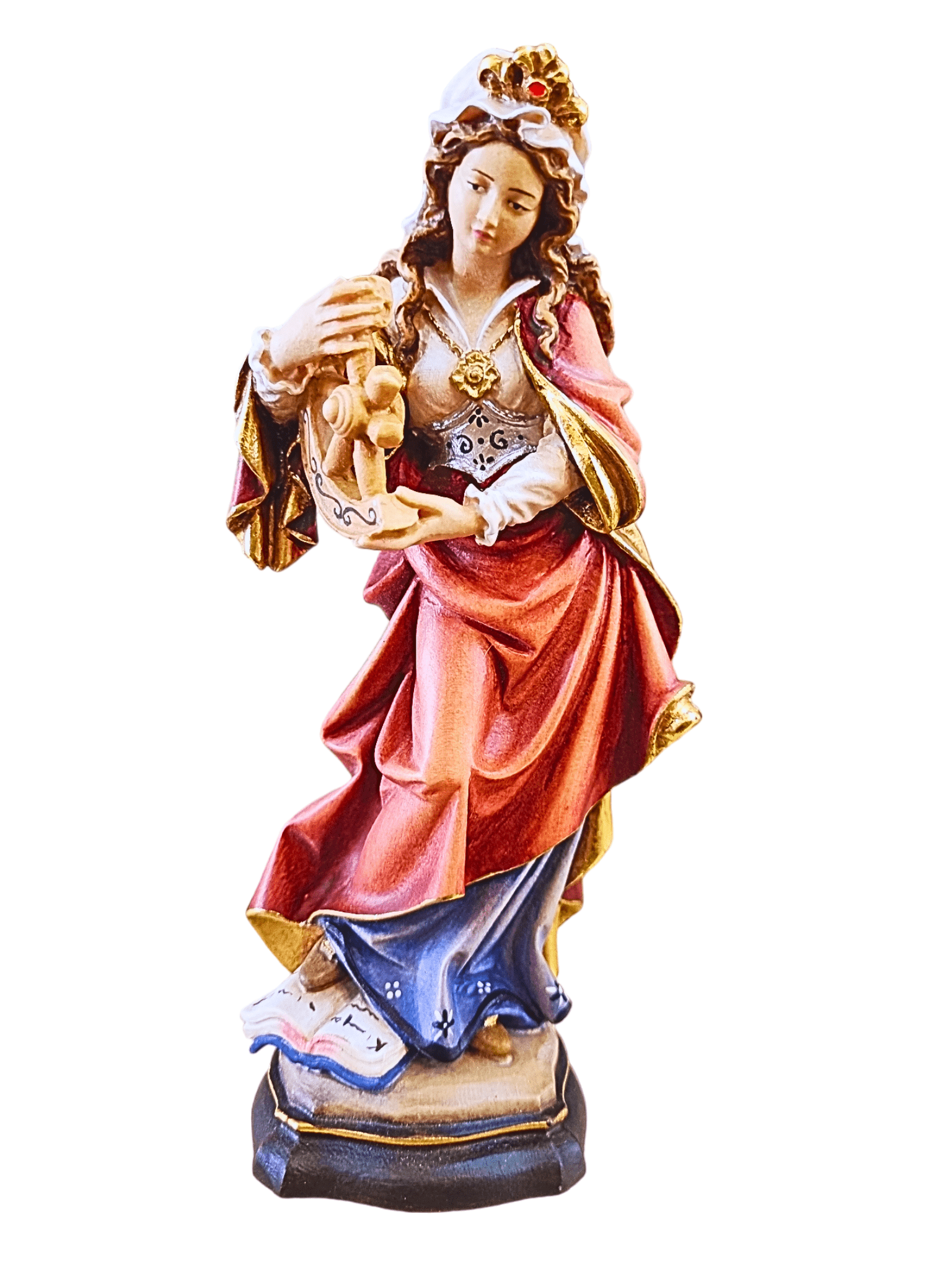 Santa Catarina de Madeira Italiana 20 cm-TerraCotta Arte Sacra