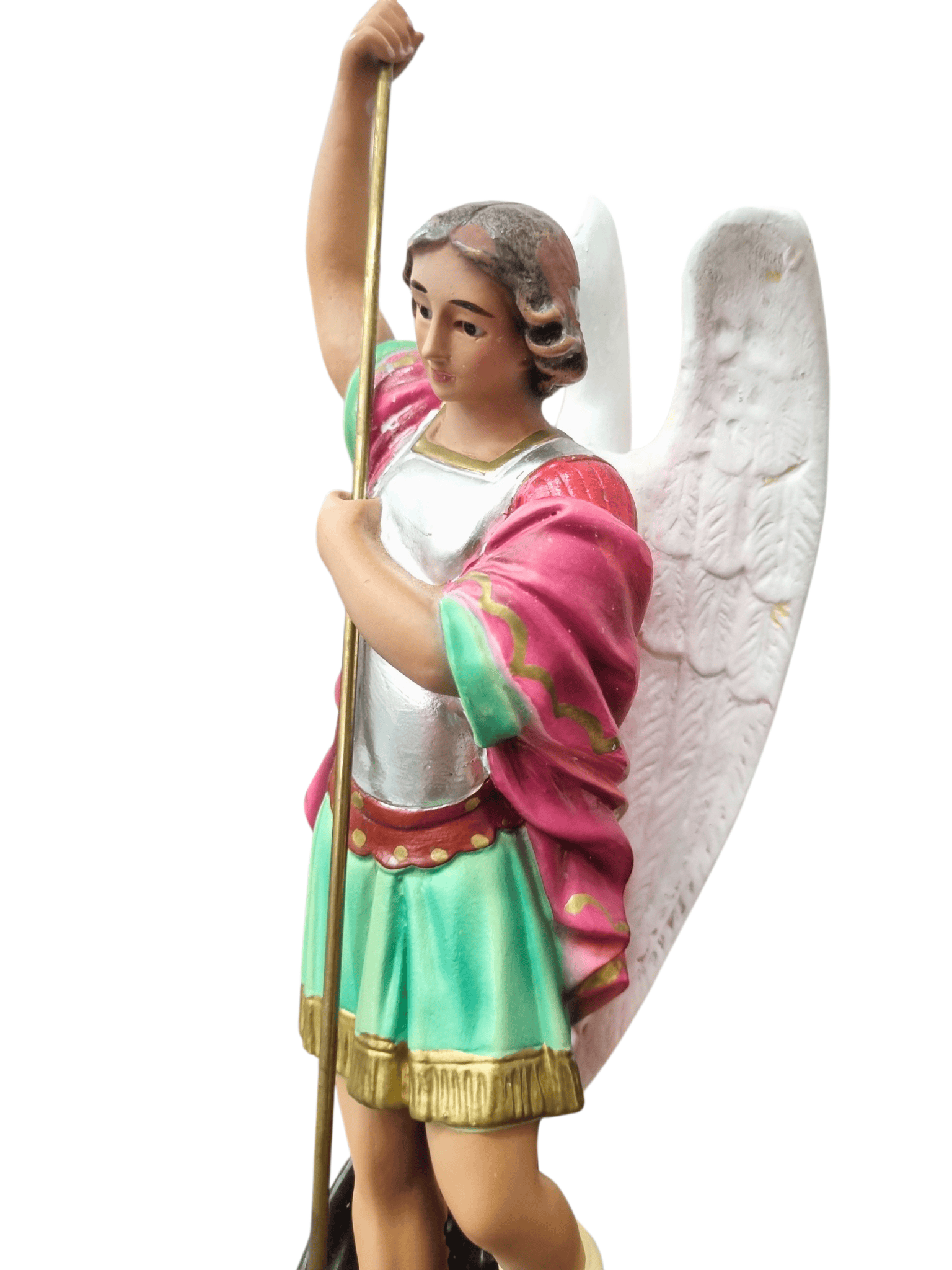 São Miguel Arcanjo Espanhol em Pó de Madeira-TerraCotta Arte Sacra
