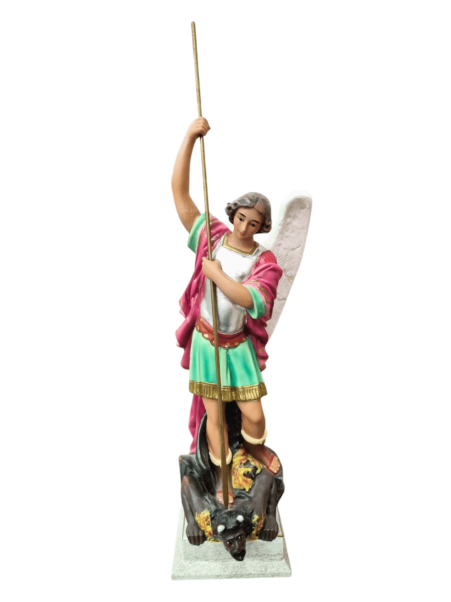 São Miguel Arcanjo Espanhol em Pó de Madeira-TerraCotta Arte Sacra