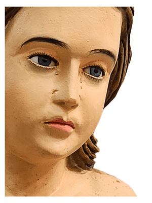 São Sebastião de Madeira com Olhos de Vidro (Barroco Brasileiro)-TerraCotta Arte Sacra