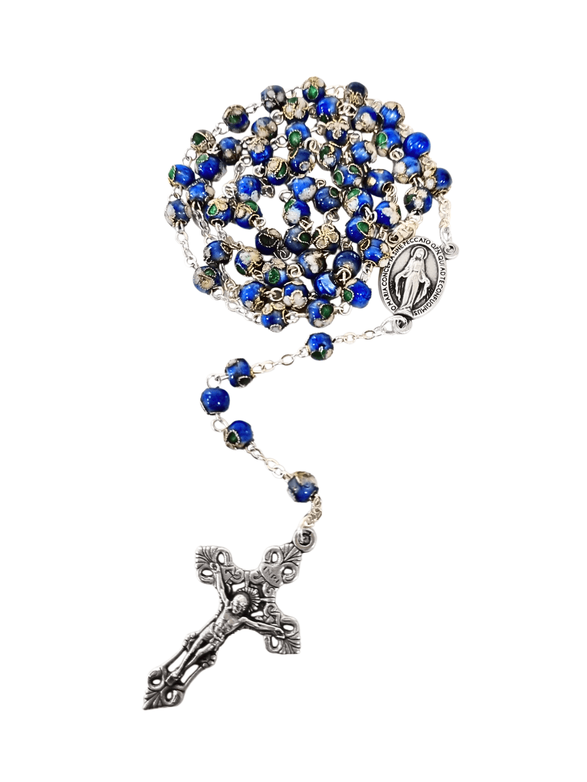 Terço Italiano Cloisonné Azul 6 mm-TerraCotta Arte Sacra