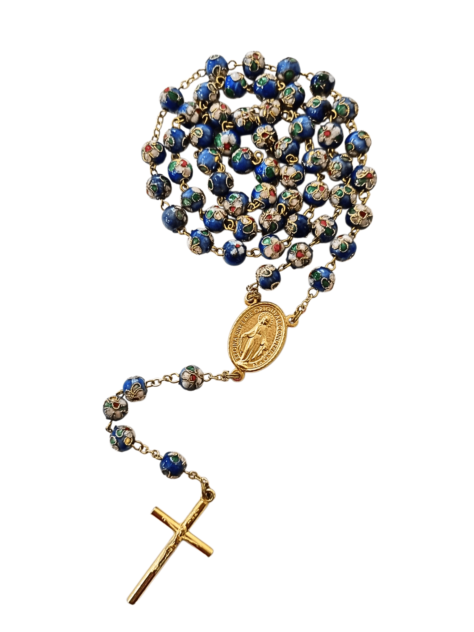 Terço Italiano Cloisonné Azul 7 mm-TerraCotta Arte Sacra