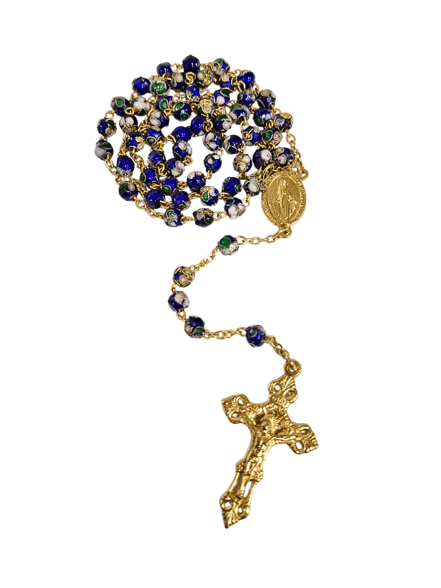 Terço Italiano Cloisonné Azul Royal 6 mm-TerraCotta Arte Sacra