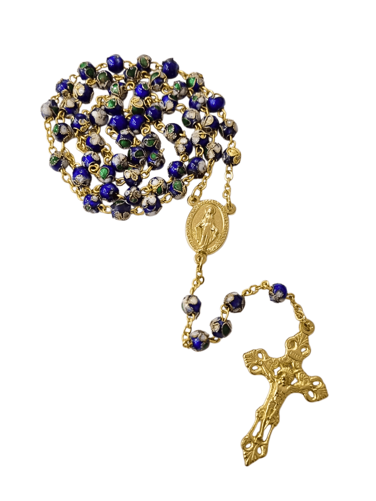 Terço Italiano Cloisonné Azul Royal 6 mm-TerraCotta Arte Sacra