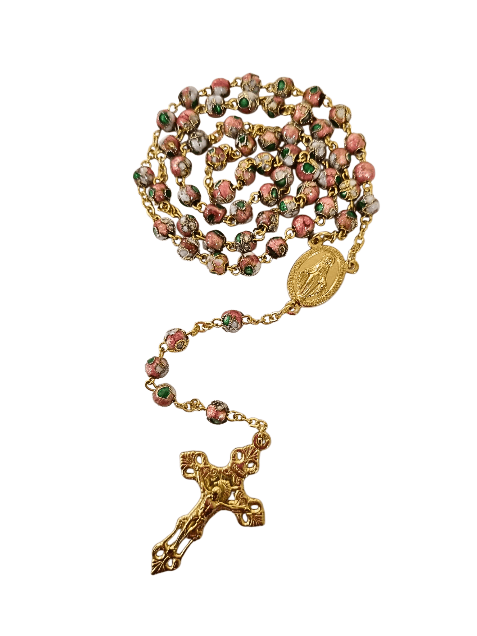 Terço Italiano Cloisonné Rosa 6 mm-TerraCotta Arte Sacra