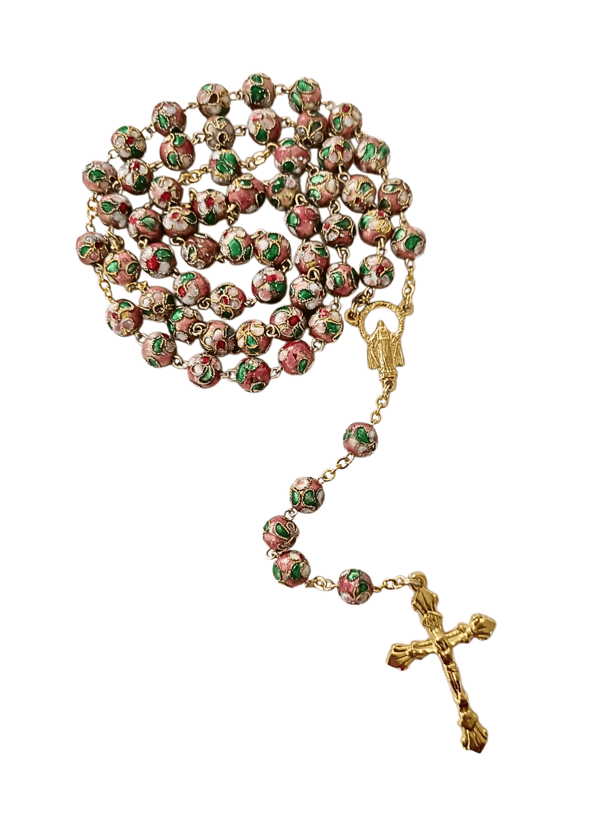 Terço Italiano Cloisonné Rosa 8 mm-TerraCotta Arte Sacra