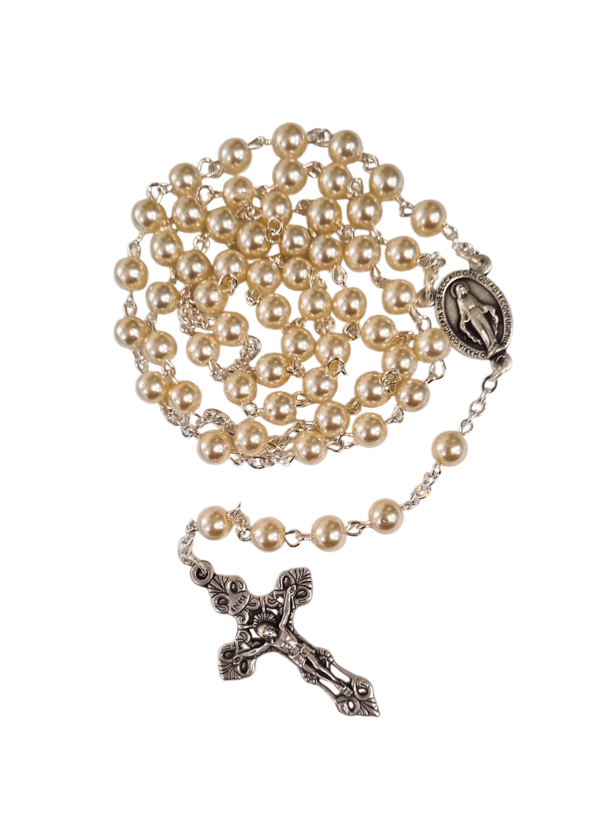 Terço Italiano Perolado 8 mm-TerraCotta Arte Sacra