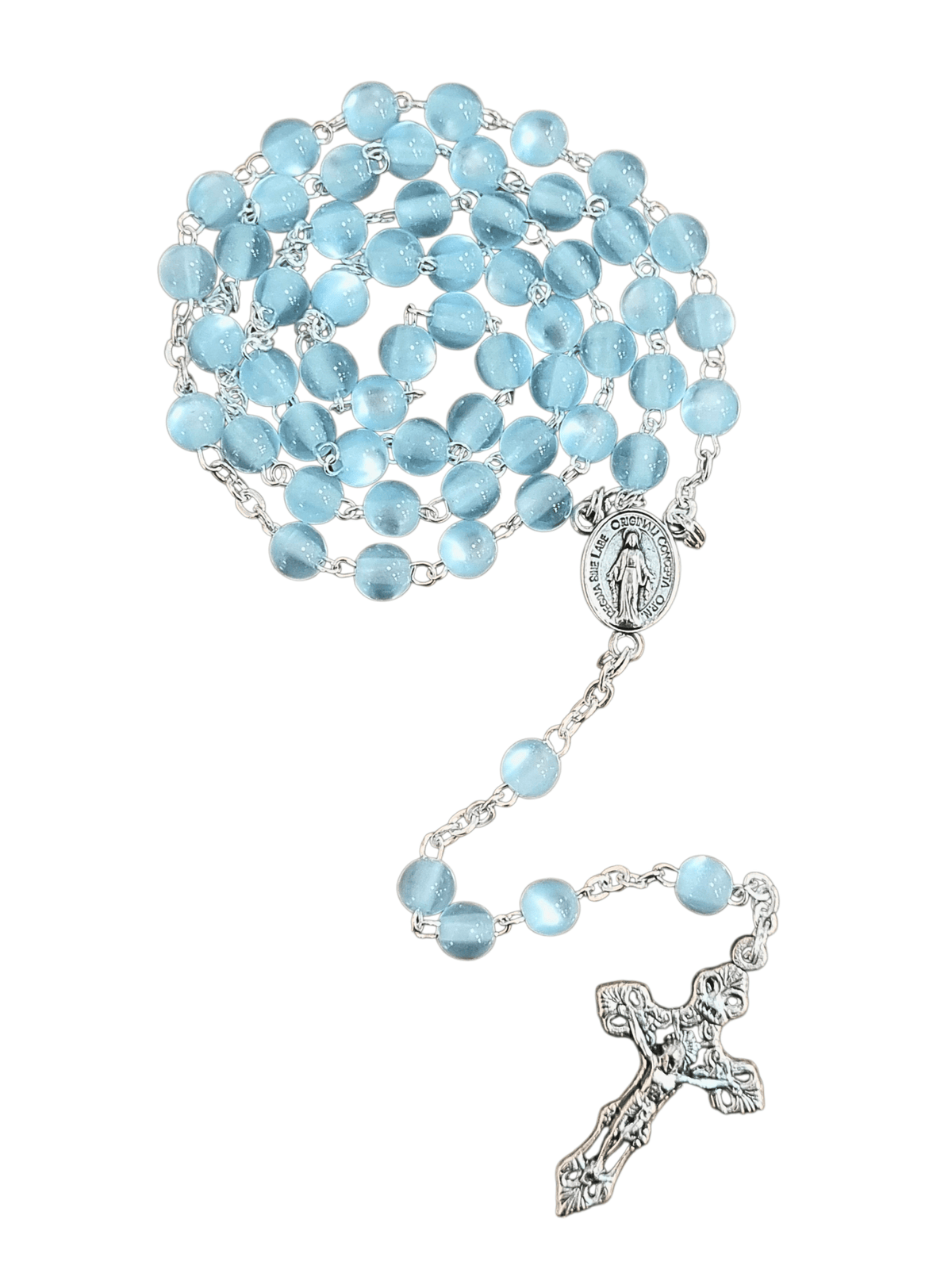 Terço Italiano Perolado Azul 4 mm-TerraCotta Arte Sacra