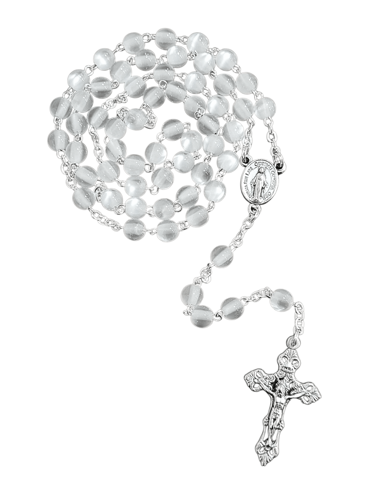 Terço Italiano Perolado Branco 4 mm-TerraCotta Arte Sacra