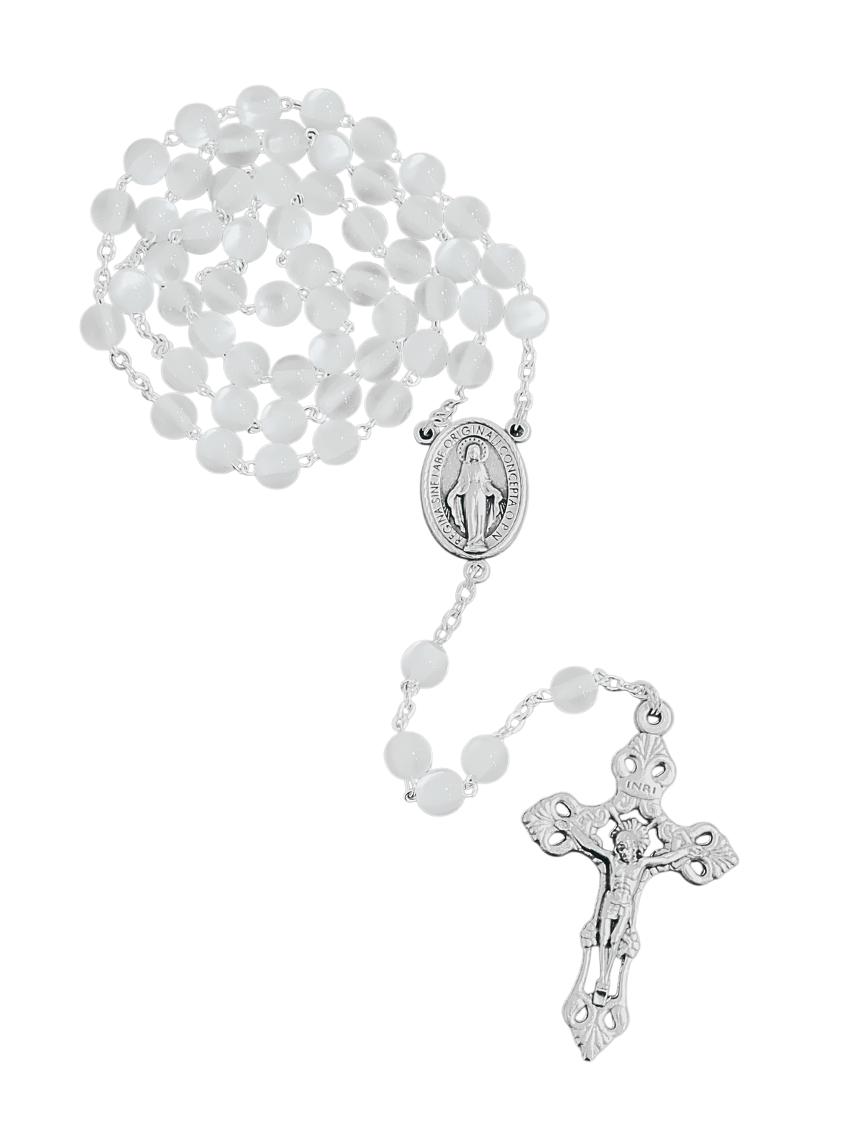 Terço Italiano Perolado Branco 6 mm-TerraCotta Arte Sacra