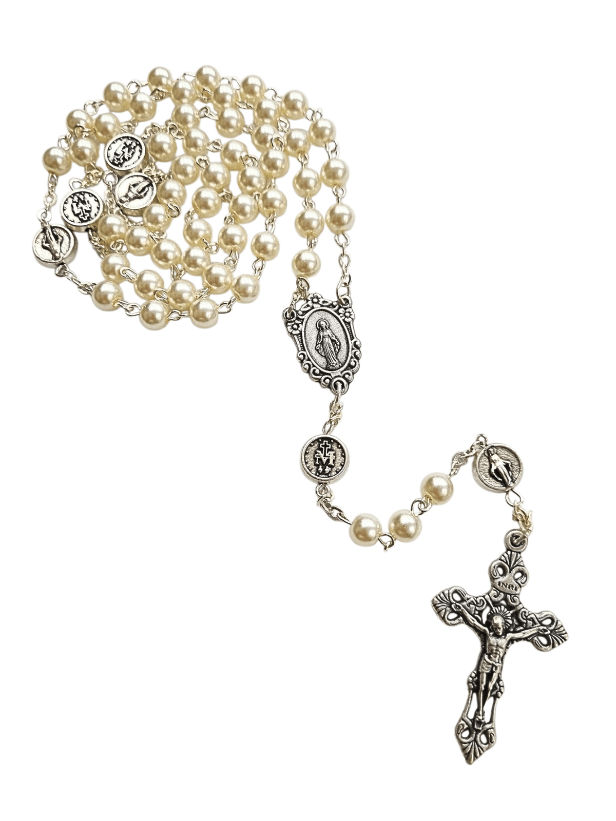 Terço Italiano Perolado Nossa Senhora das Graças 6 mm-TerraCotta Arte Sacra