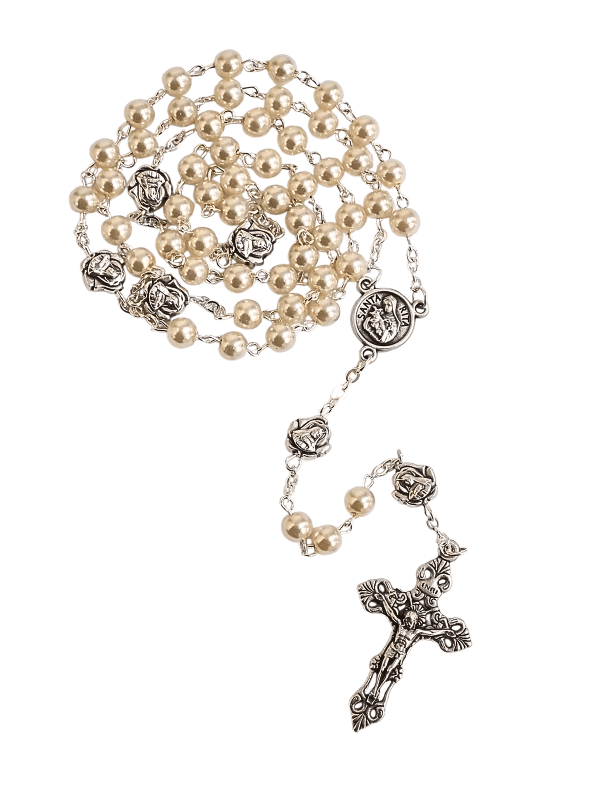 Terço Italiano Perolado Santa Rita 6 mm-TerraCotta Arte Sacra